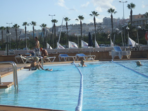 Rooftop pool at health club in Las Palmas, Gran Canaria