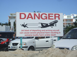 Airport danger sign, St. Maarten