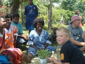 An afternoon church potluck in Port Resolution, Tanna, Vanuatu
