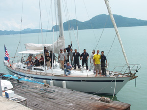 The workmen in Langkawi, on board for the day of completion