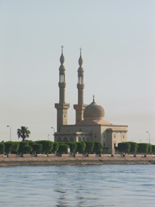Mosque along the Suez Canal, Egypt